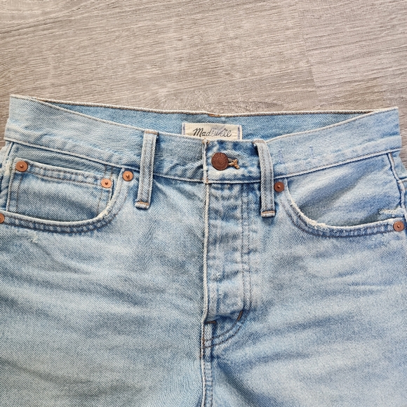 MADEWELL 100% Cotton Relaxed Denim Cutoff Button Fly Light Wash Jean Shorts 23 - Picture 10 of 13